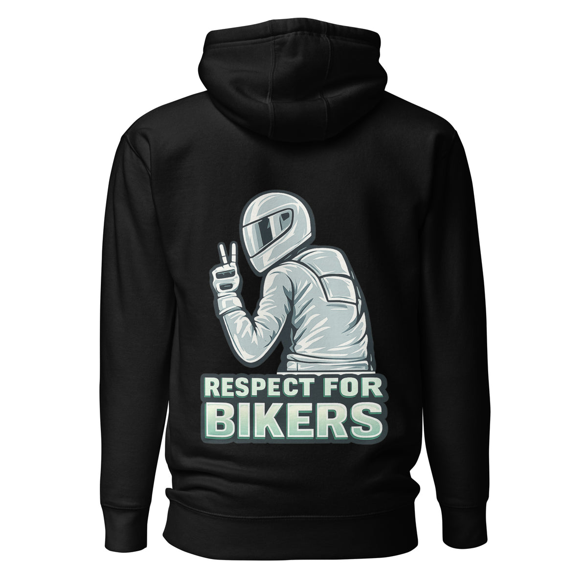 Respect for Bikers – Unisex Hoodie (Backprint) – schwarz, Rückansicht