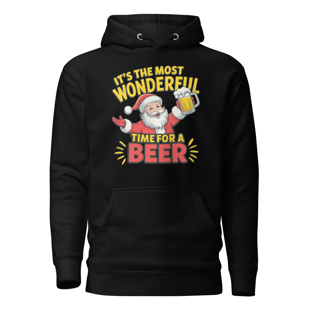 It’s the Most Wonderful Time for a Beer – Unisex Hoodie – schwarz, Vorderansicht