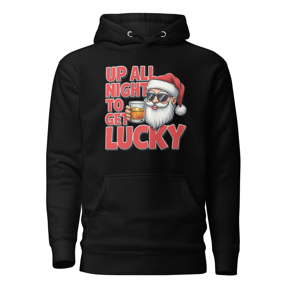 Up All Night To Get Lucky – Unisex Hoodie – schwarz, Vorderansicht