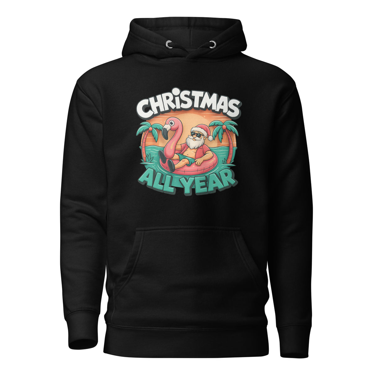 Christmas All Year – Unisex Hoodie – schwarz, Vorderansicht