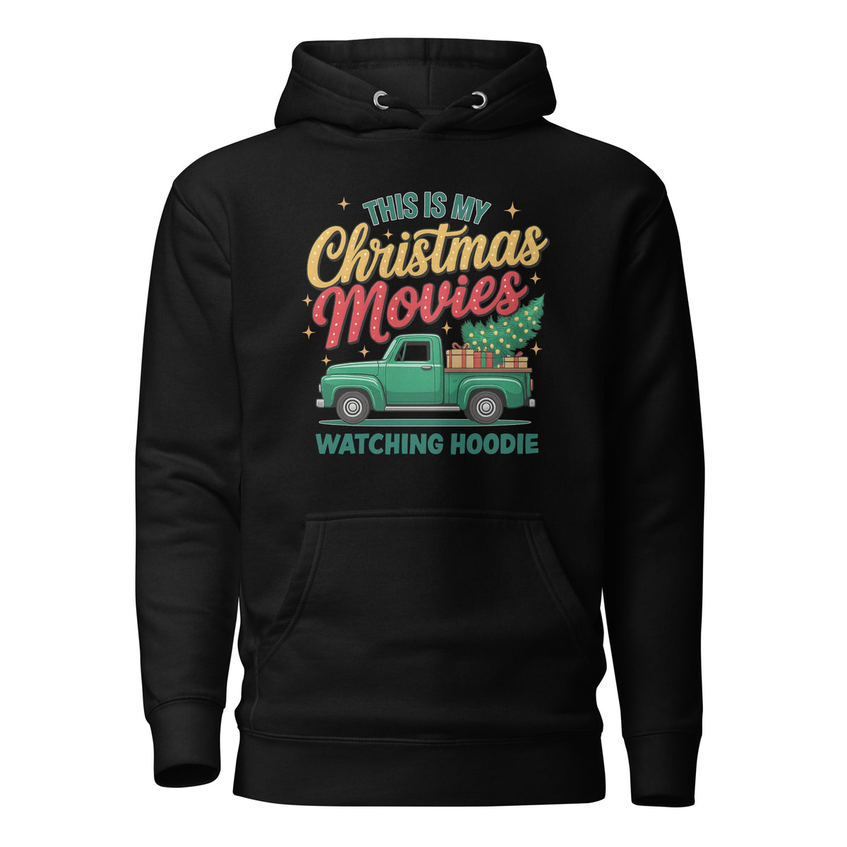 This Is My Christmas Movies Watching Hoodie – Unisex Hoodie – schwarz, Vorderansicht