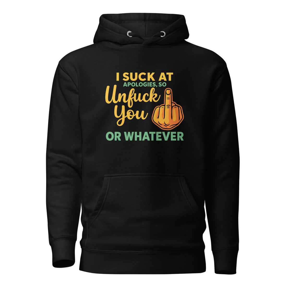 Unfuck You – Unisex Hoodie – schwarz, Vorderansicht