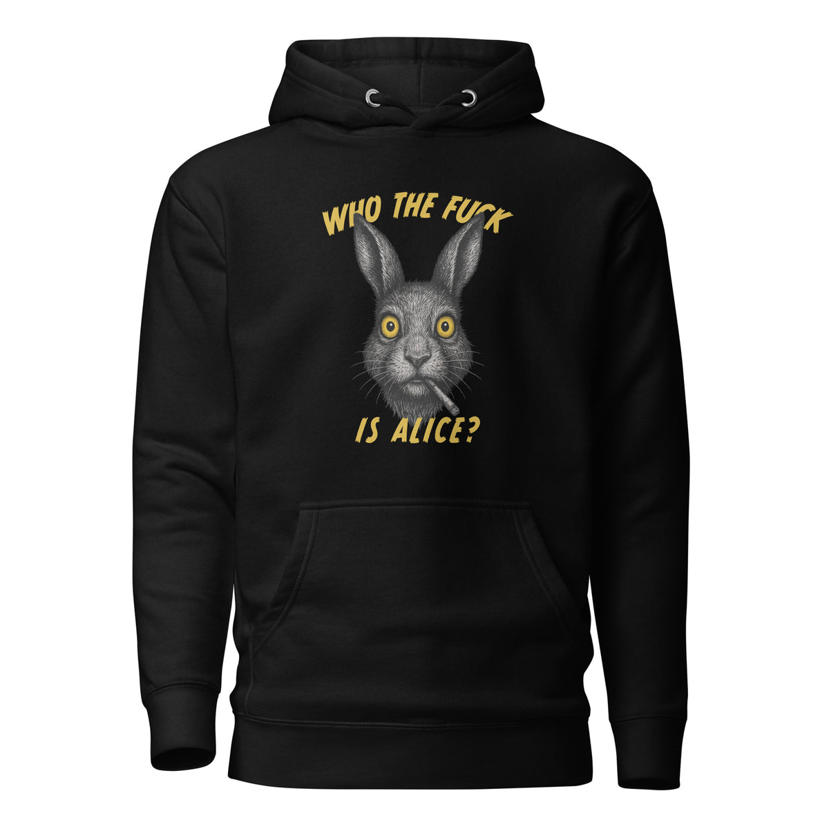 Who the F*ck is Alice? – Unisex Hoodie – schwarz, Vorderansicht