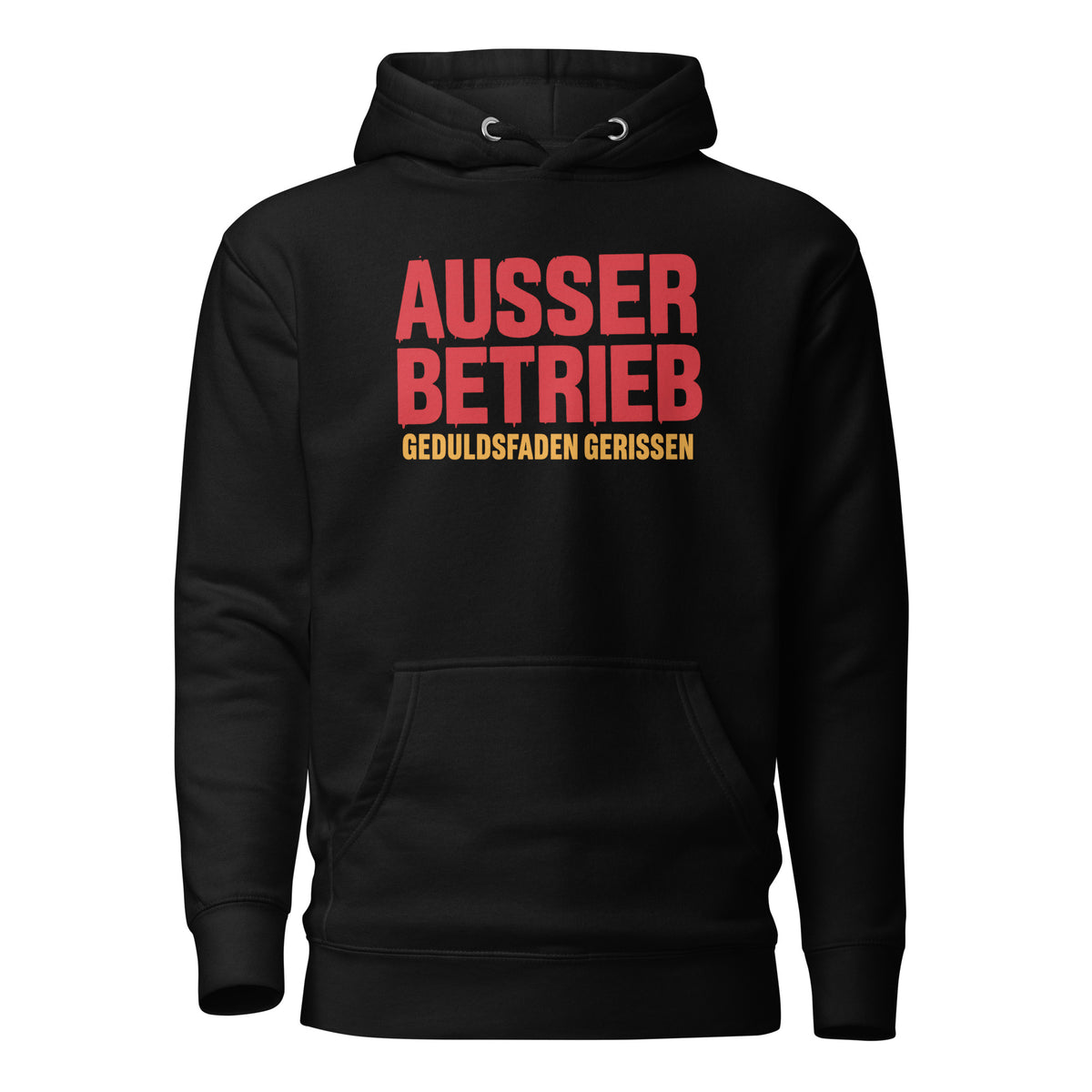 Außer Betrieb – Geduldsfaden gerissen Unisex Hoodie – schwarz, Vorderansicht