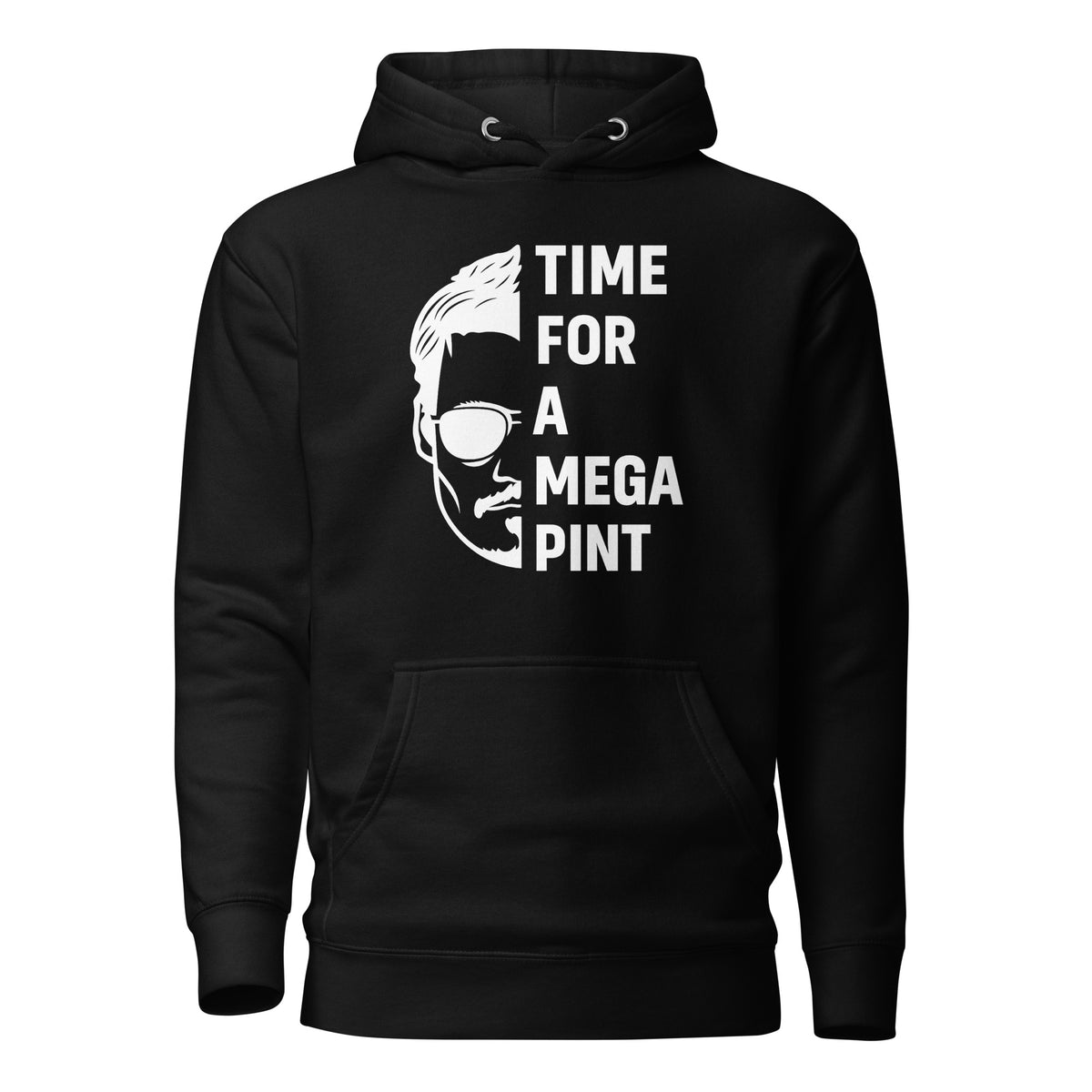 Time for a Mega Pint Unisex Hoodie – schwarz, Vorderansicht