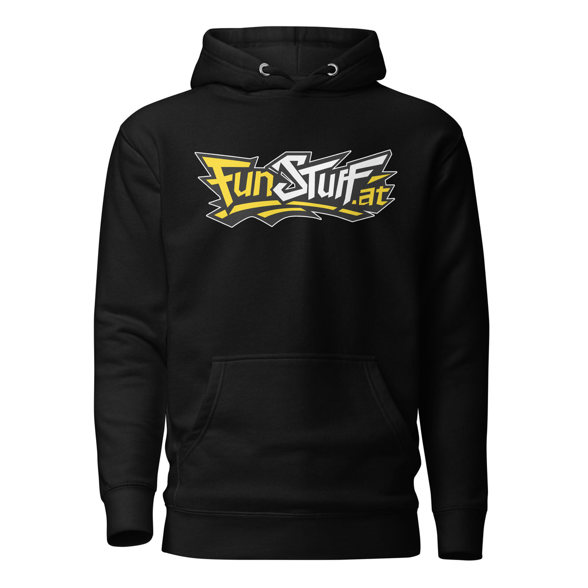 FunStuff Logo – Hoodie Unisex – schwarz, Vorderansicht