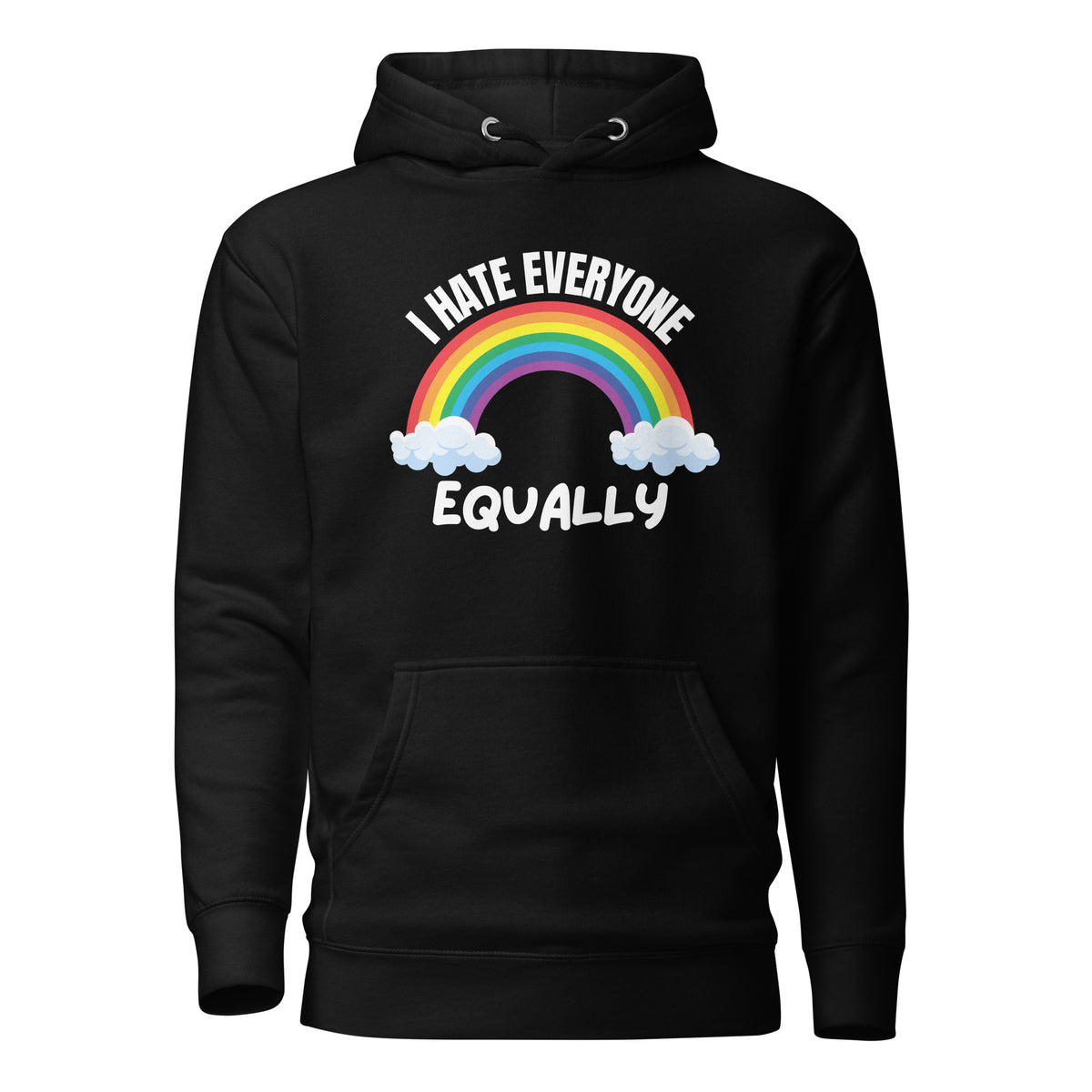 I Hate Everyone Equally – Hoodie Unisex – schwarz, Vorderansicht