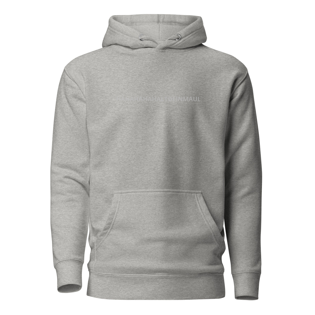 HAHALTDEINMAUL – Hoodie – grau, Vorderansicht