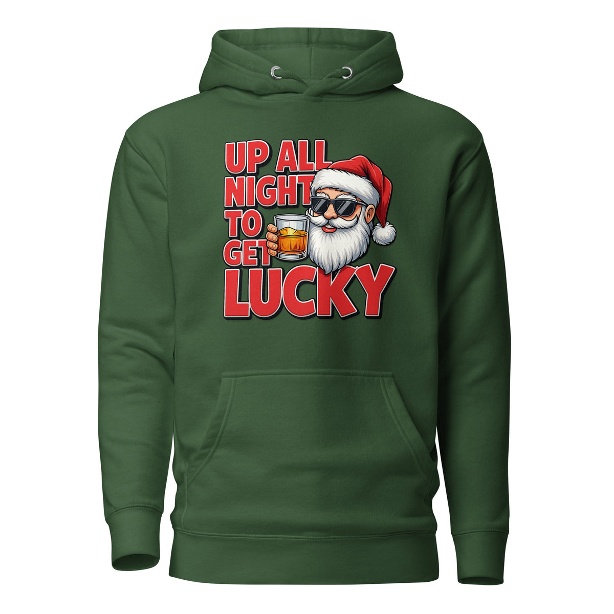 Up All Night To Get Lucky – Unisex Hoodie – grün, Vorderansicht