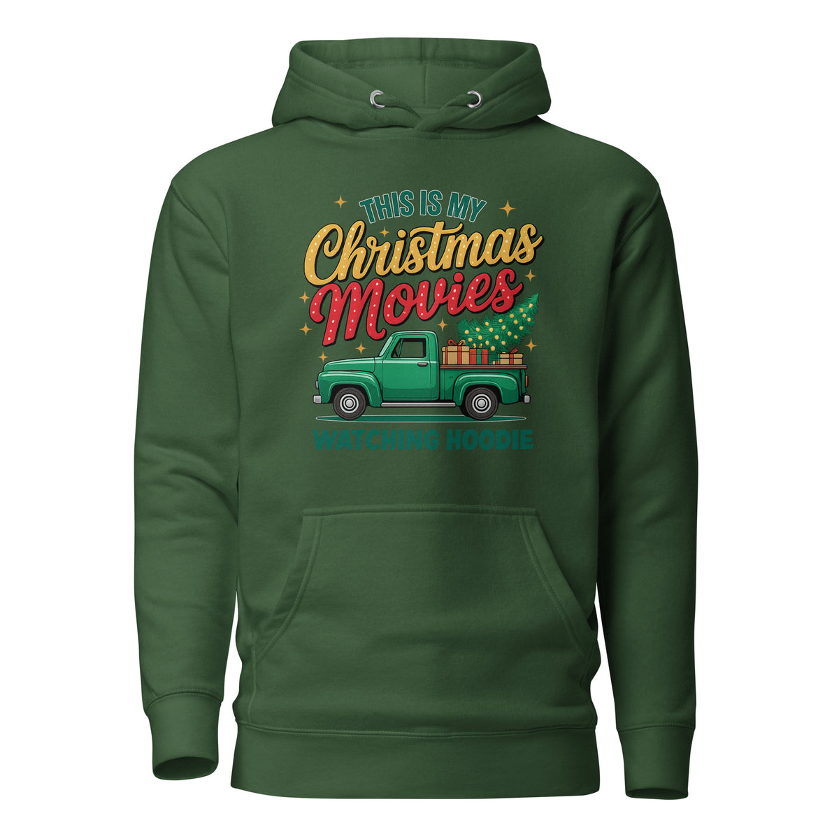This Is My Christmas Movies Watching Hoodie – Unisex Hoodie – grün, Vorderansicht