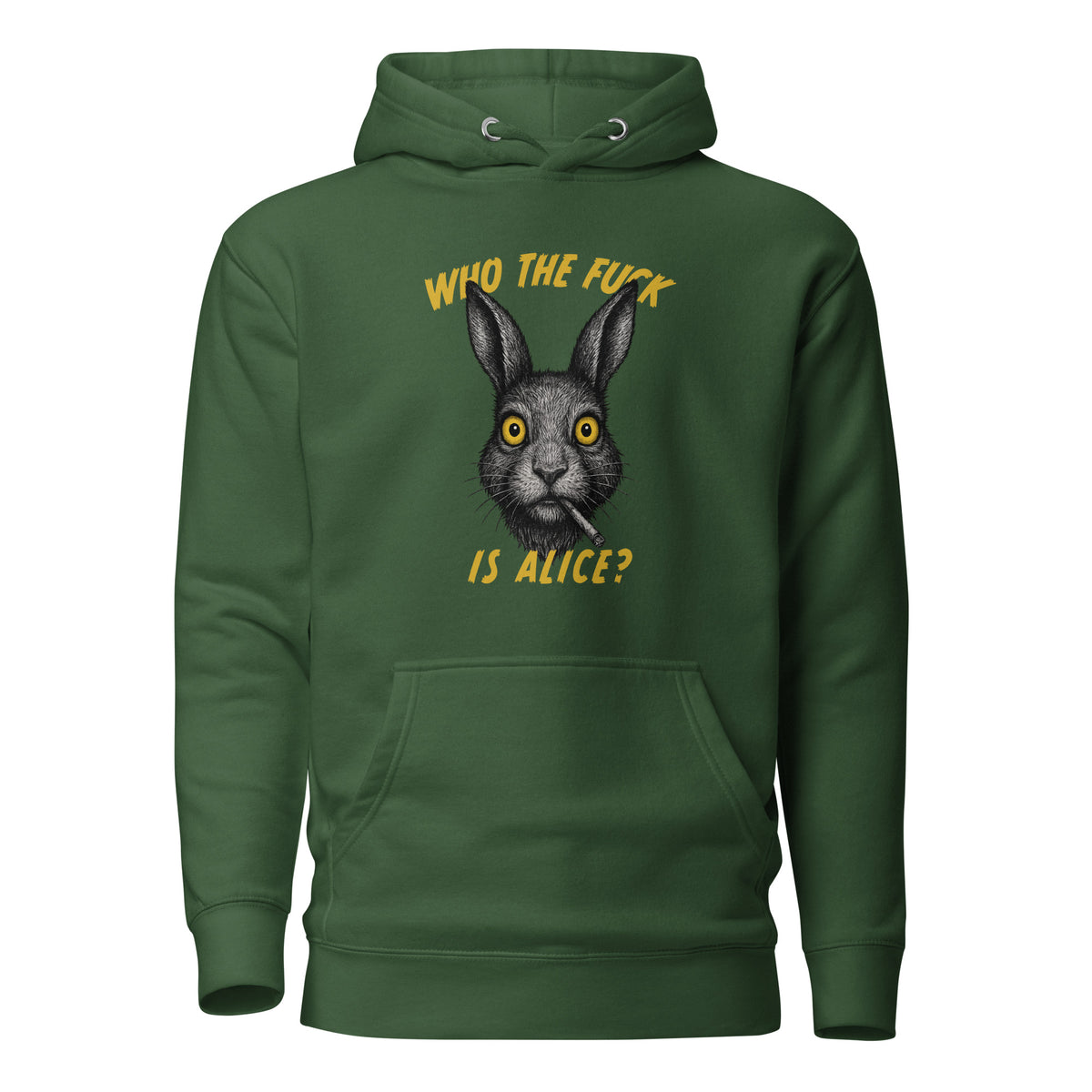 Who the F*ck is Alice? – Unisex Hoodie – grün, Vorderansicht