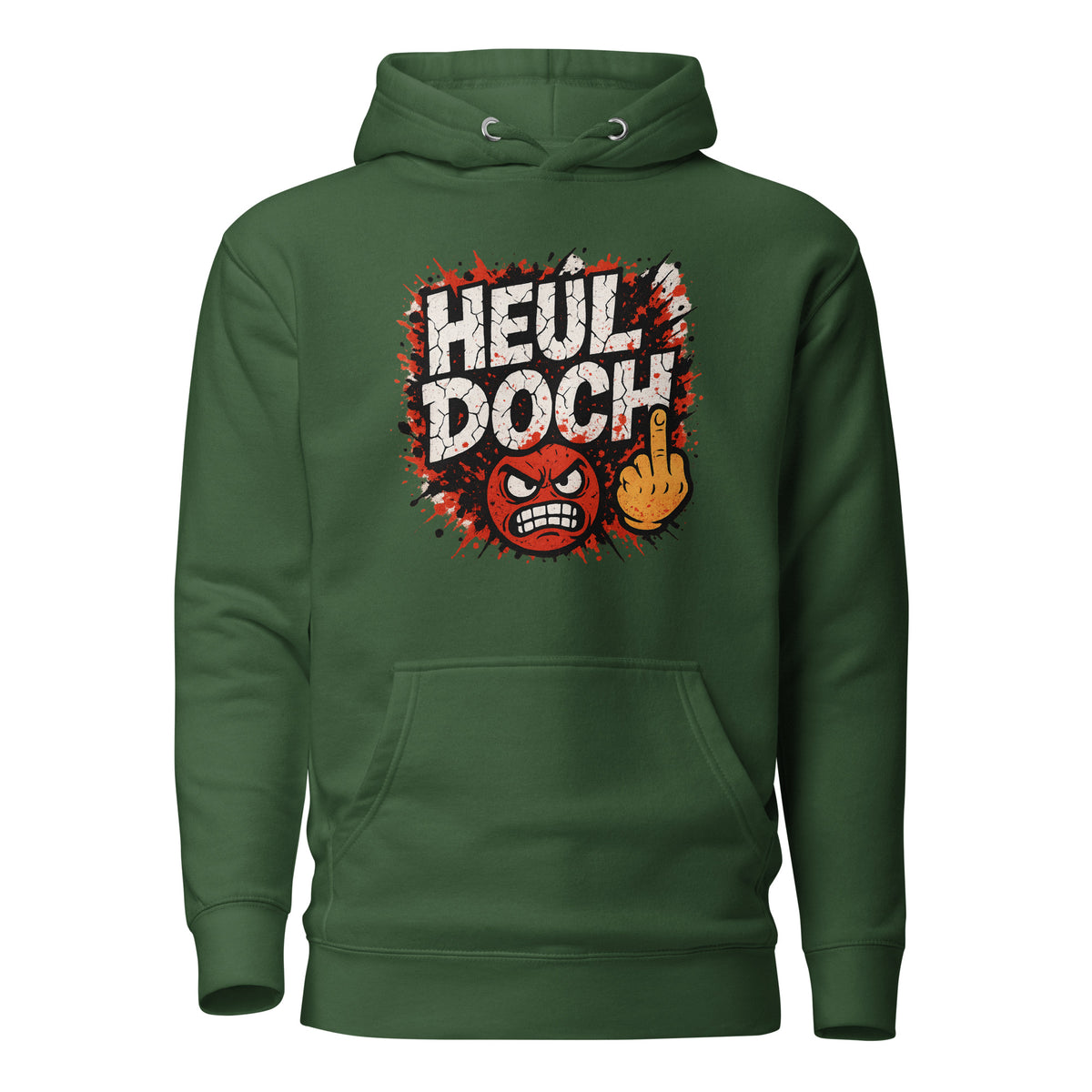 Heul doch – Unisex Hoodie – grün, Vorderansicht