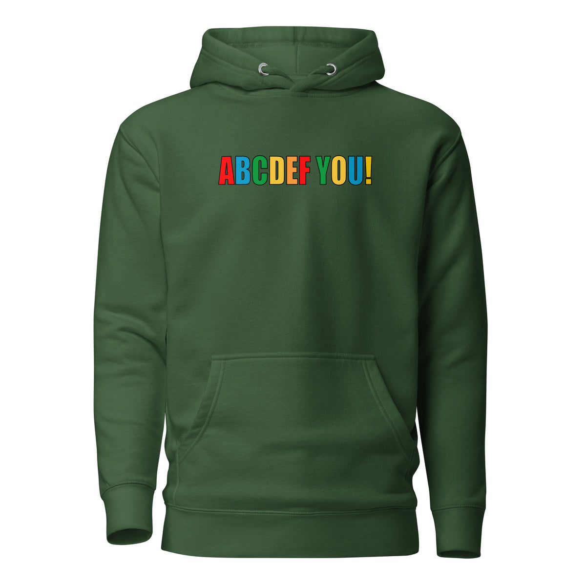 ABCDEF YOU! – Unisex Hoodie – grün, Vorderansicht