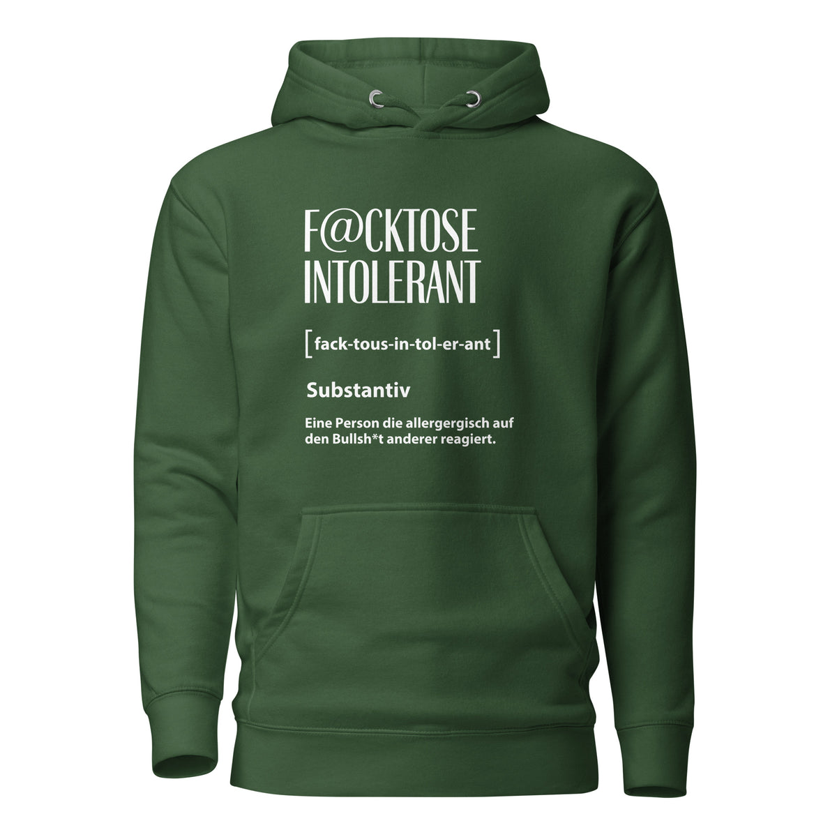 F@cktoße Intolerant - Unisex Hoodie – grün, Vorderansicht