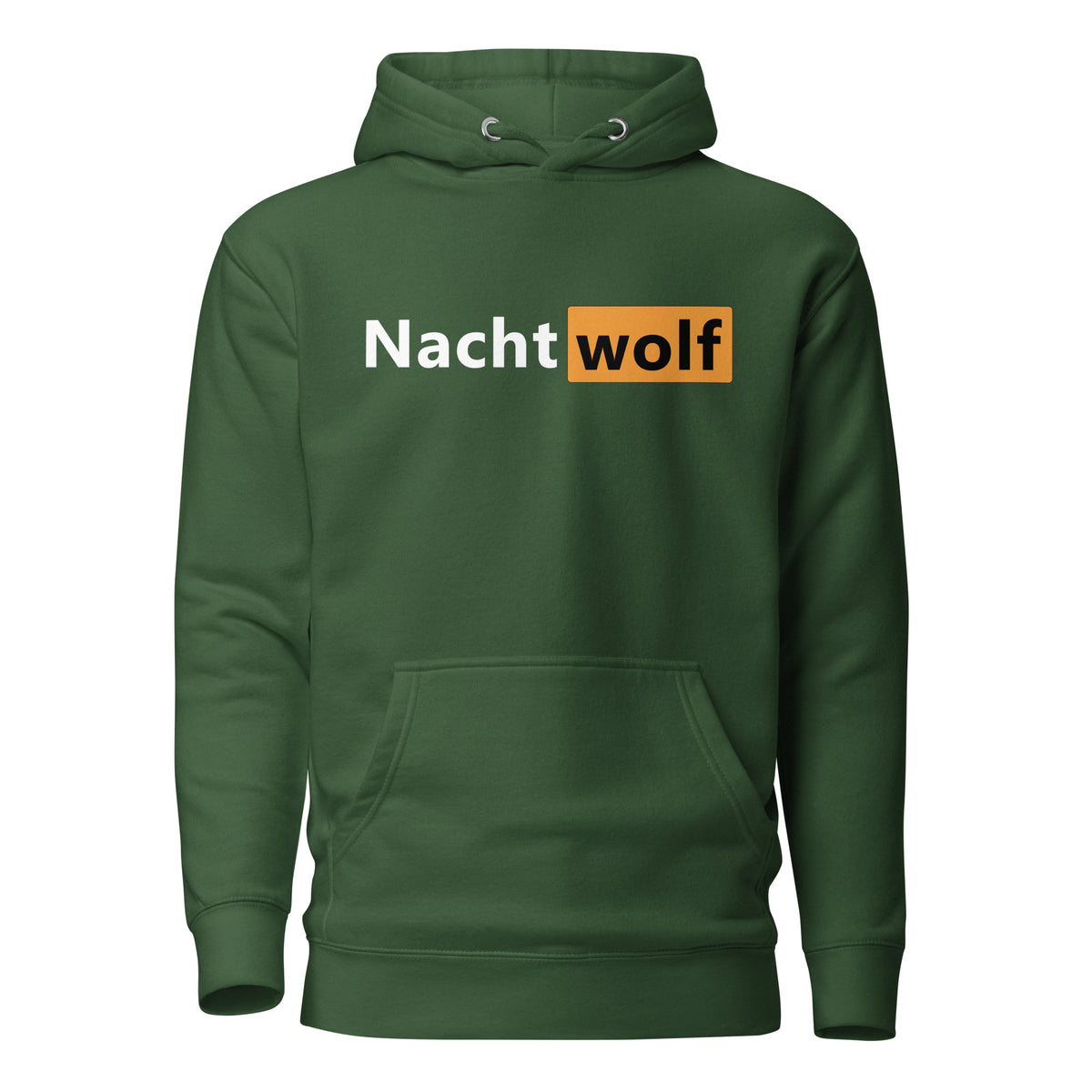 Nachtwolf - Unisex Hoodie – grün, Vorderansicht