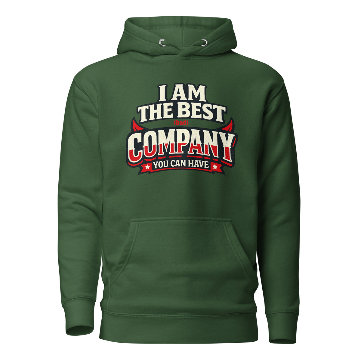I Am The Best (Bad) Company – Statement Hoodie – grün, Vorderansicht