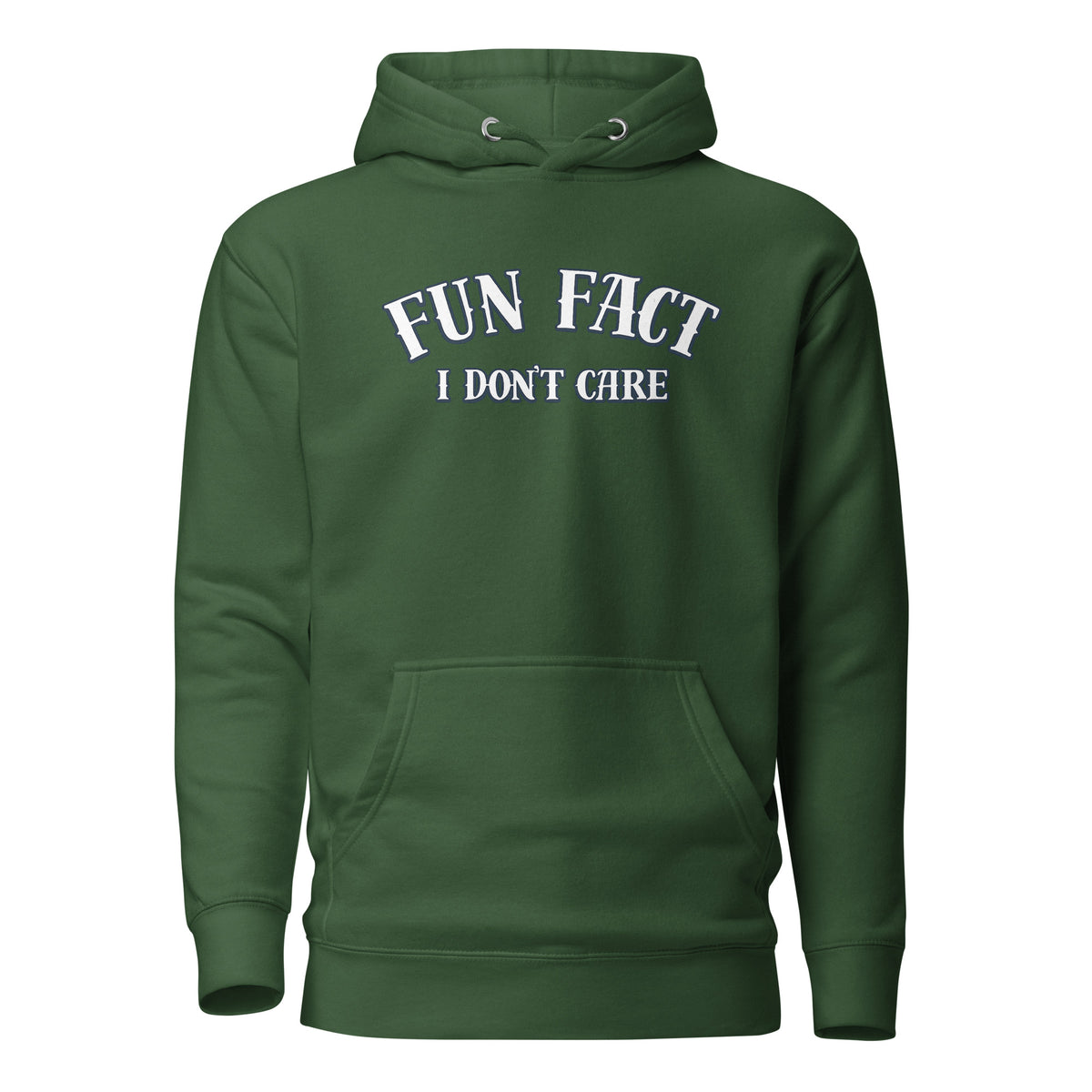 Fun Fact I Don’t Care Hoodie – grün, Vorderansicht