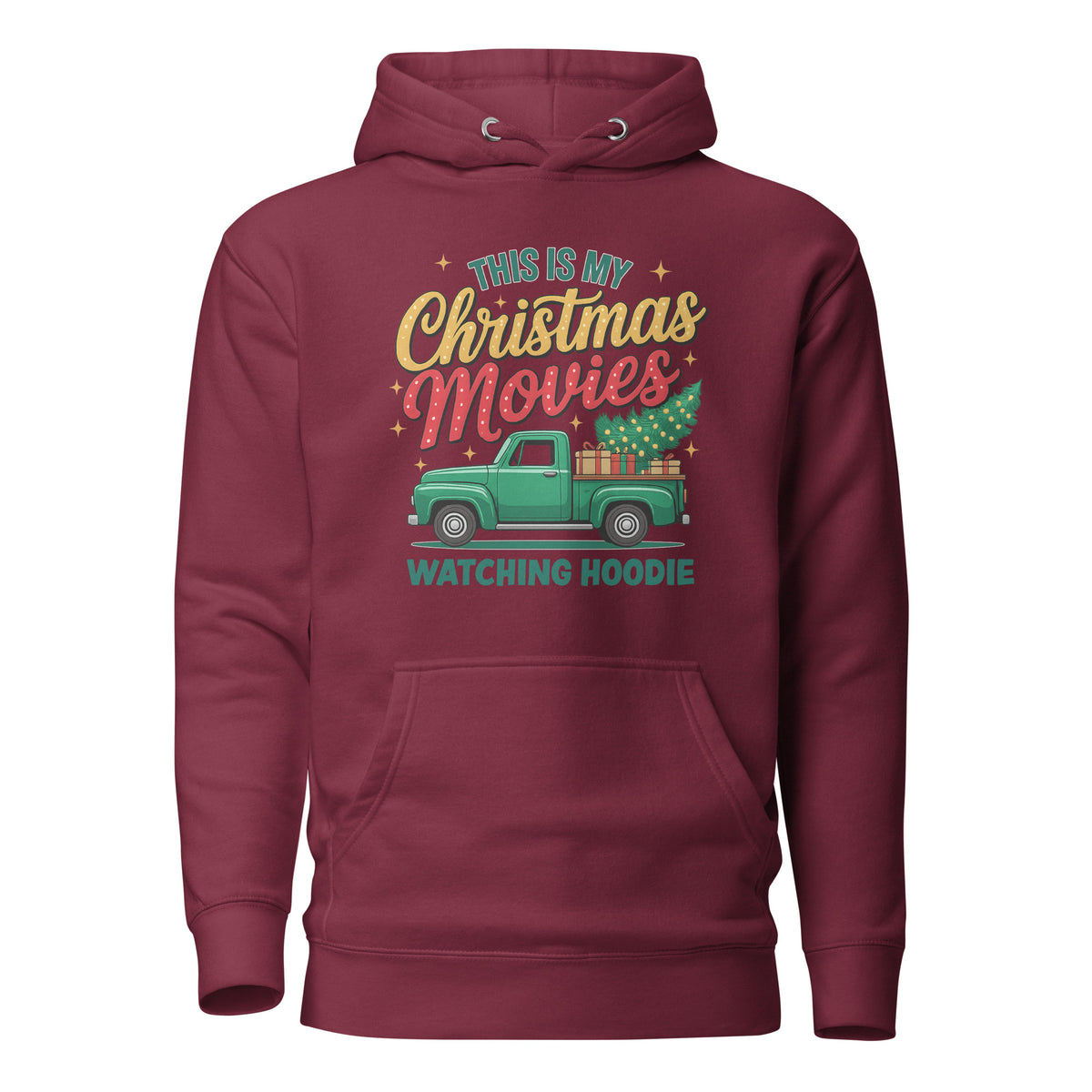 This Is My Christmas Movies Watching Hoodie – Unisex Hoodie – weinrot, Vorderansicht