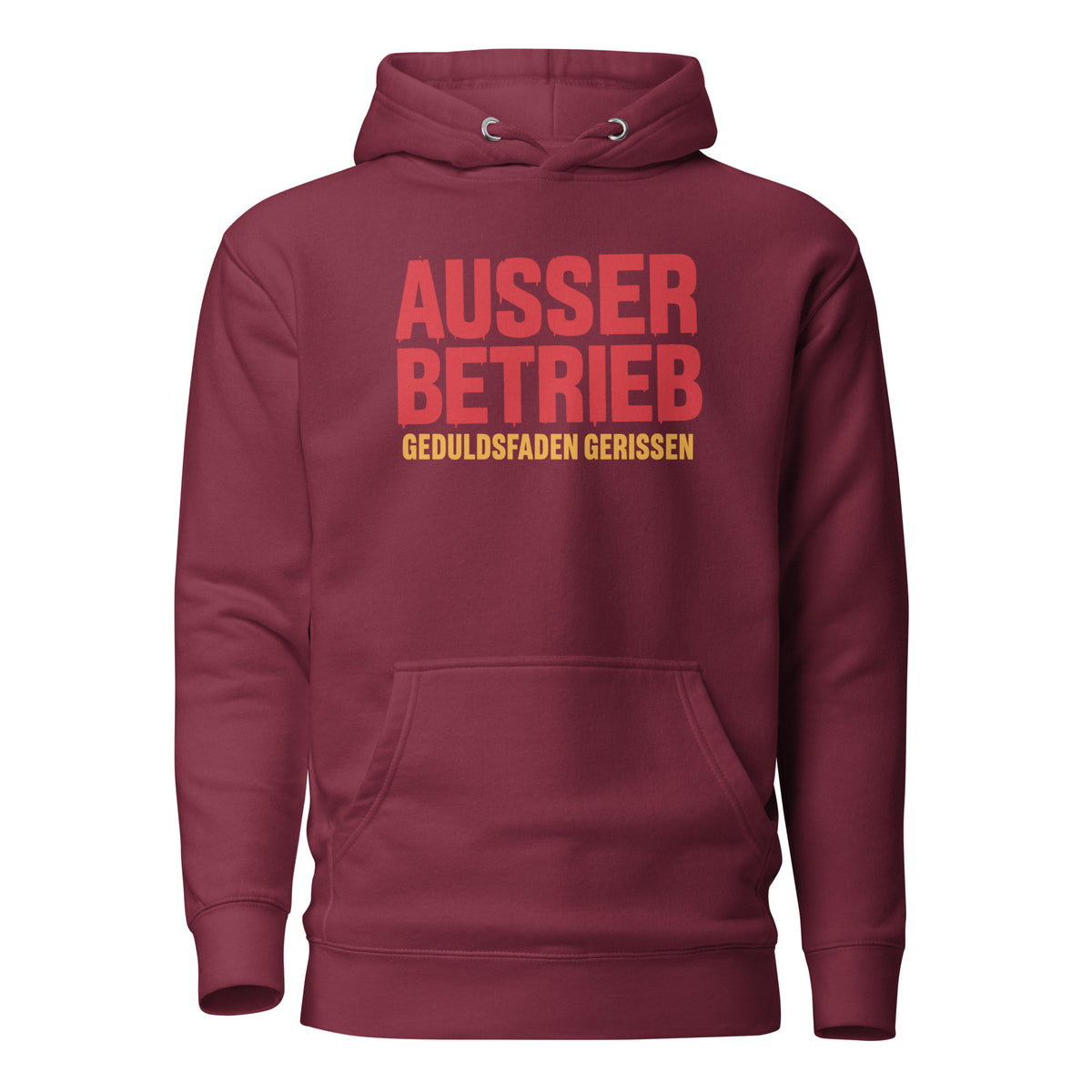 Außer Betrieb – Geduldsfaden gerissen Unisex Hoodie – weinrot, Vorderansicht