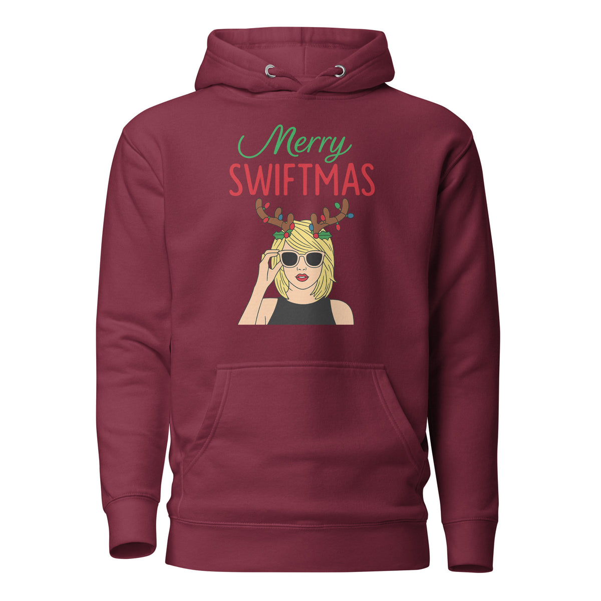 Merry Swiftmas Unisex Hoodie – weinrot, Vorderansicht