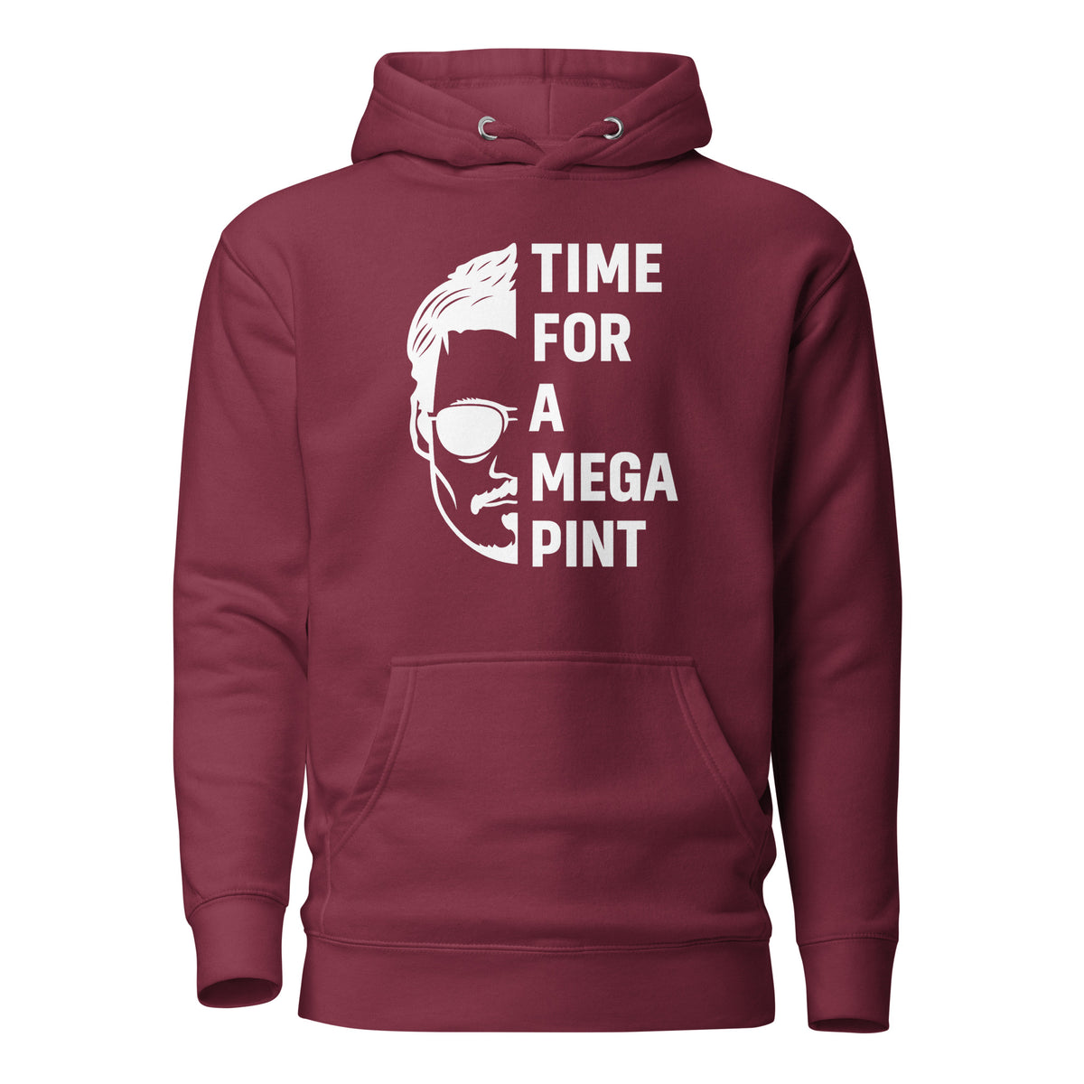 Time for a Mega Pint Unisex Hoodie – weinrot, Vorderansicht