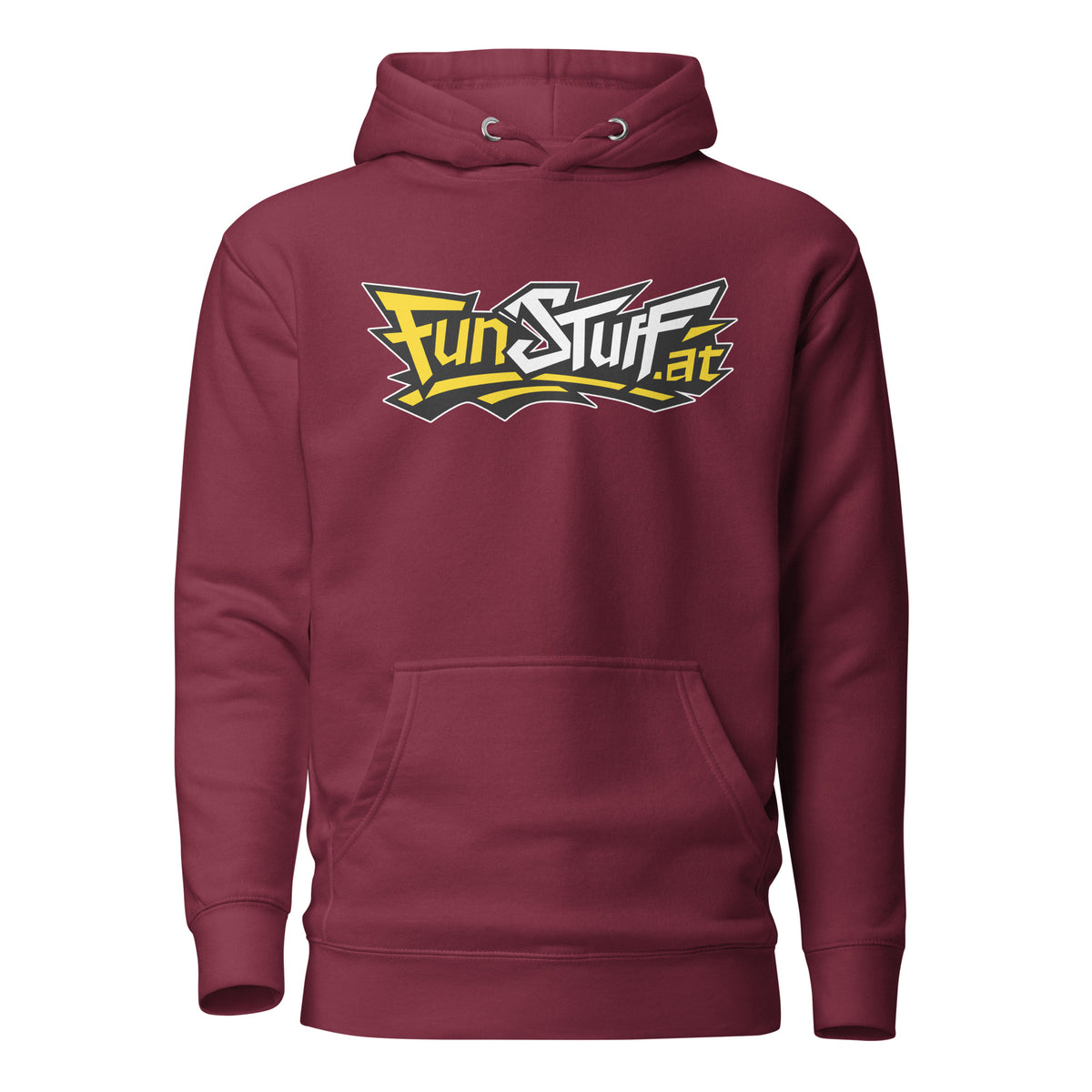 FunStuff Logo – Hoodie Unisex – weinrot, Vorderansicht