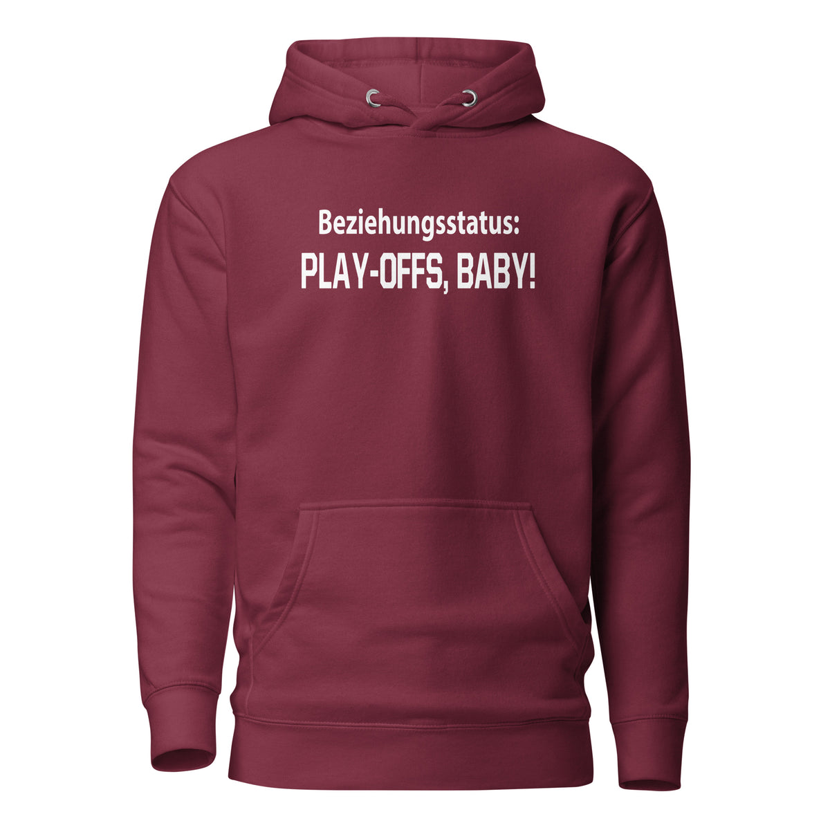 Beziehungsstatus: Play-Offs, Baby! – Unisex Hoodie – weinrot, Vorderansicht