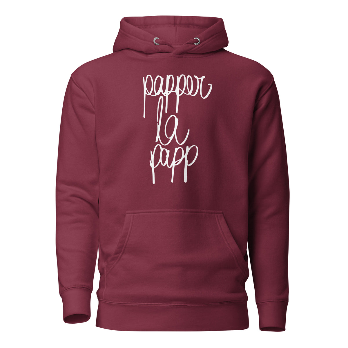Papper la Papp – Unisex Hoodie – weinrot, Vorderansicht