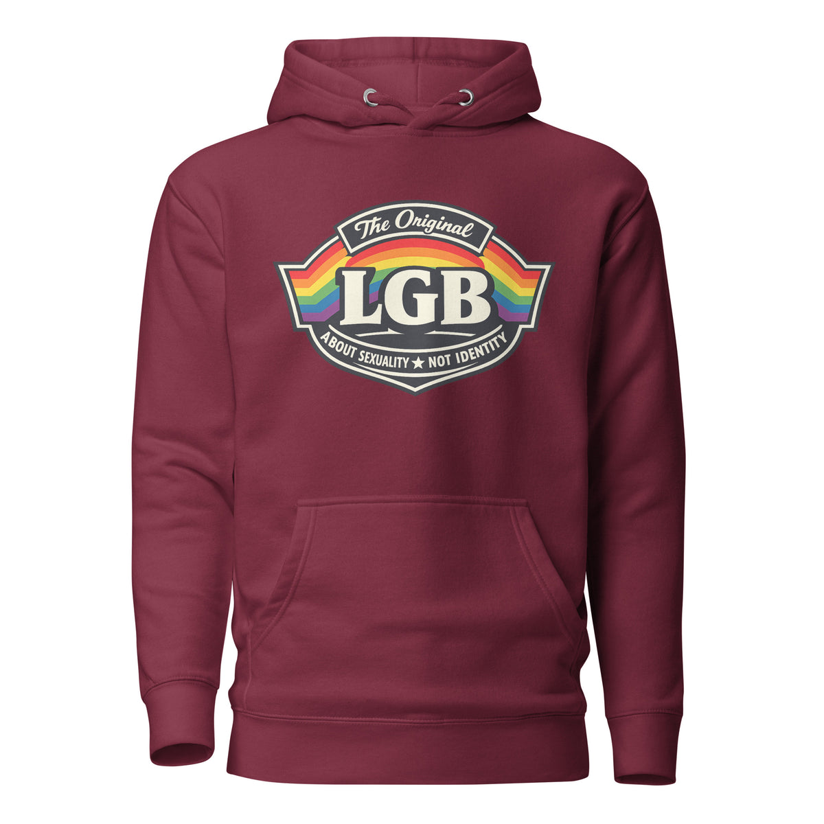 LGB – The Original – Unisex Hoodie – weinrot, Vorderansicht