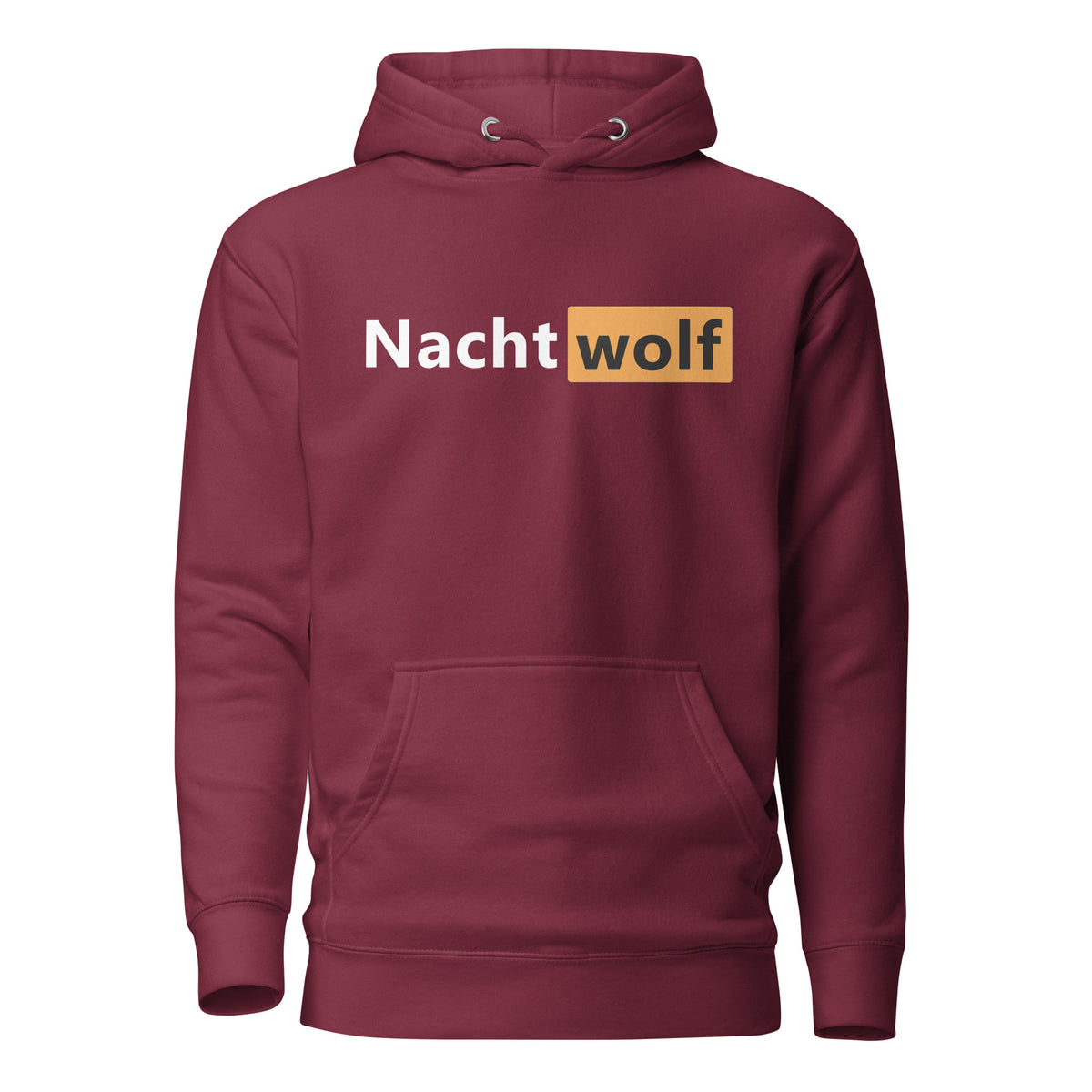 Nachtwolf - Unisex Hoodie – weinrot, Vorderansicht