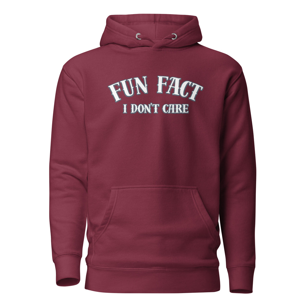 Fun Fact I Don’t Care Hoodie – weinrot, Vorderansicht