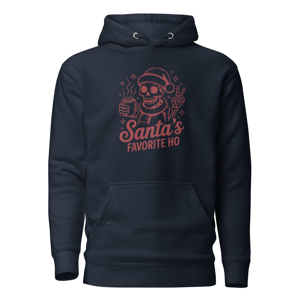 Santa’s Favorite Ho – Unisex Hoodie – navyblau, Vorderansicht