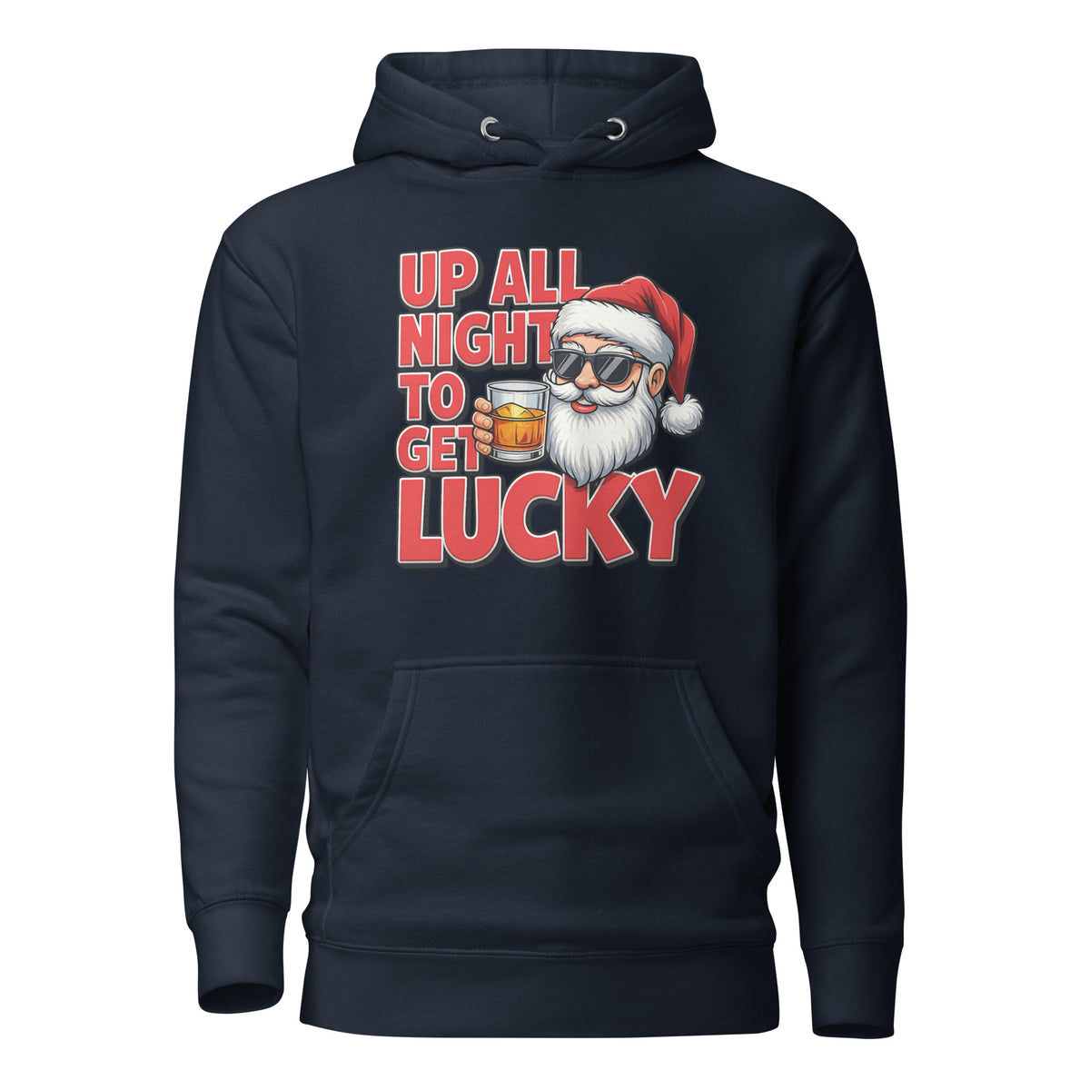 Up All Night To Get Lucky – Unisex Hoodie – navyblau, Vorderansicht