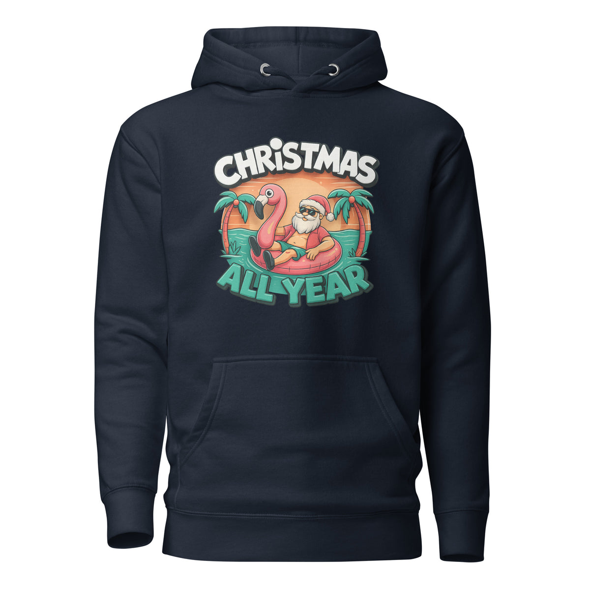 Christmas All Year – Unisex Hoodie – navyblau, Vorderansicht
