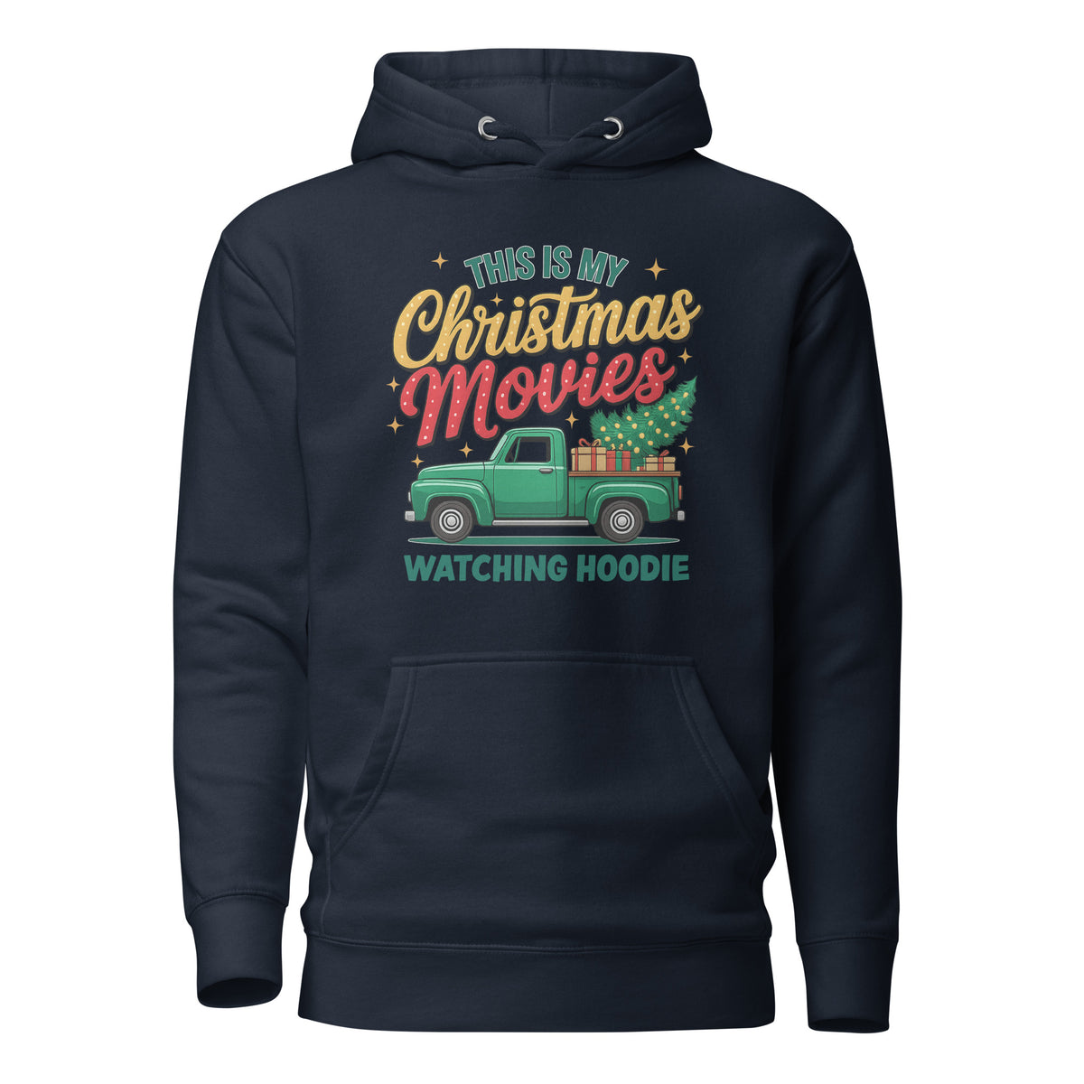 This Is My Christmas Movies Watching Hoodie – Unisex Hoodie – navyblau, Vorderansicht