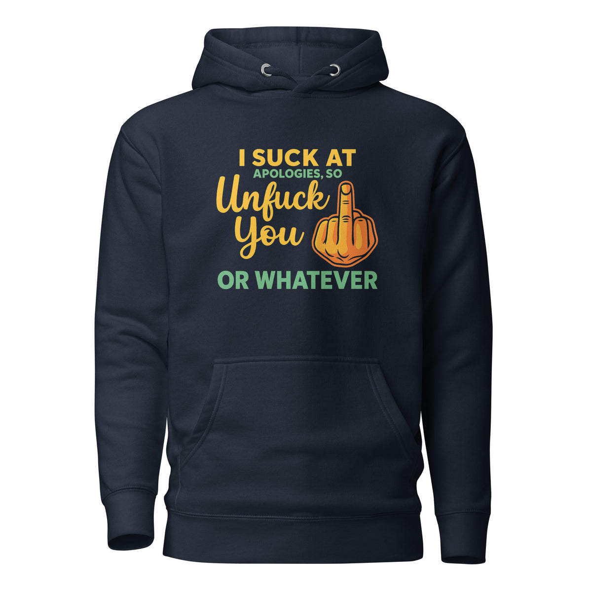 Unfuck You – Unisex Hoodie – navyblau, Vorderansicht