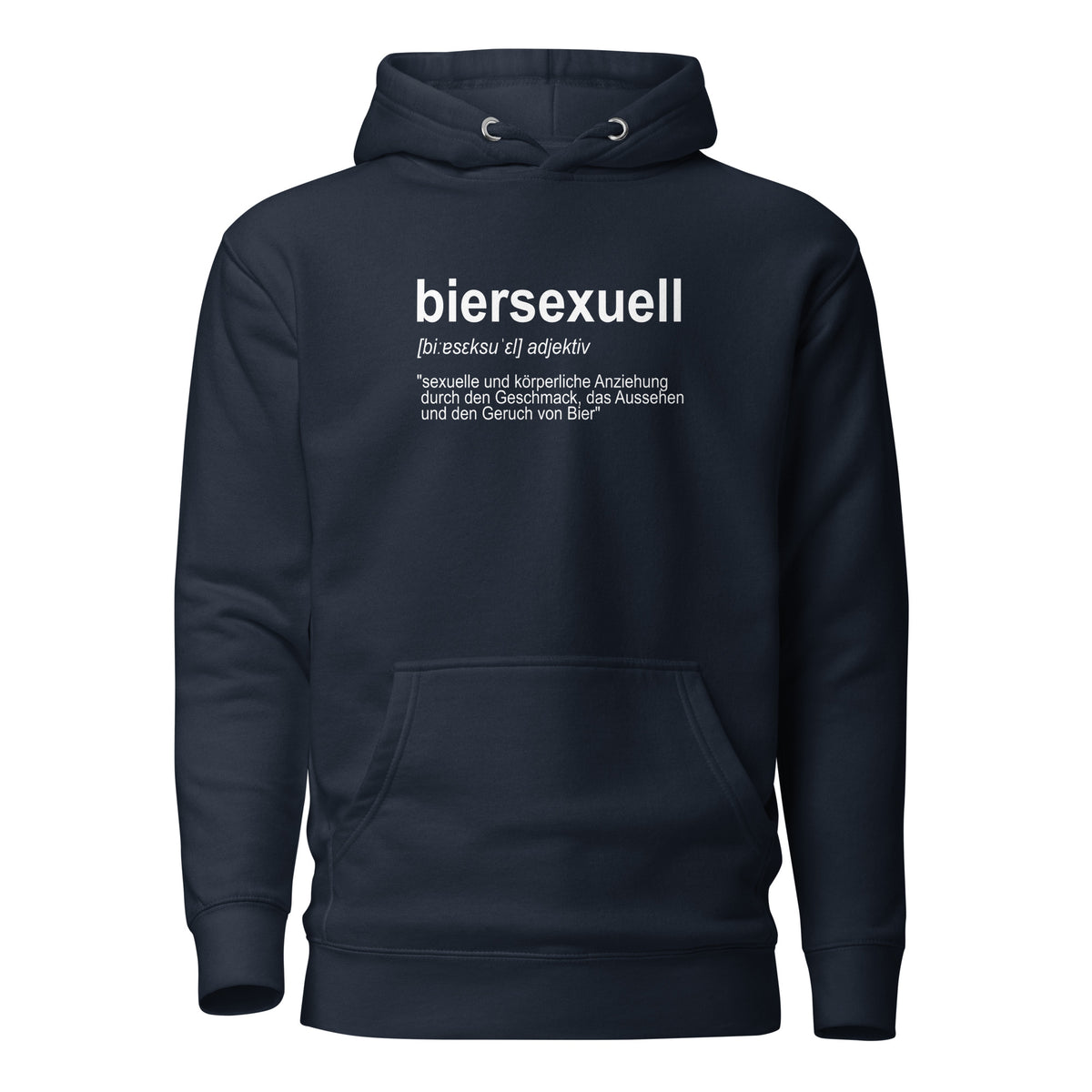Biersexuell – Unisex Hoodie – navyblau, Vorderansicht
