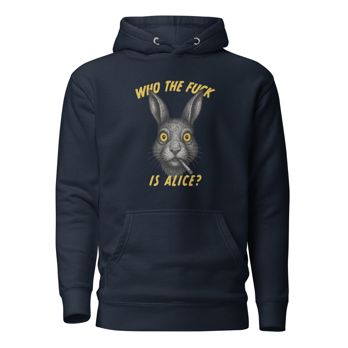 Who the F*ck is Alice? – Unisex Hoodie – navyblau, Vorderansicht