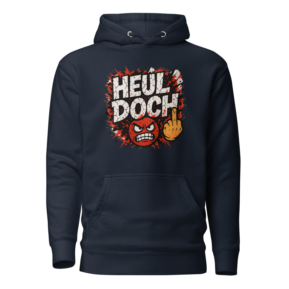 Heul doch – Unisex Hoodie – navyblau, Vorderansicht