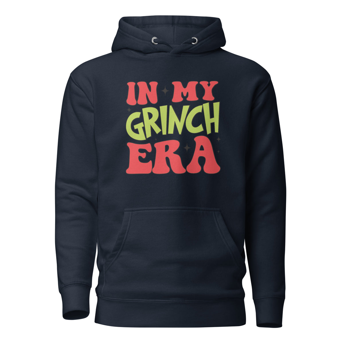In My Grinch Era – Lustiger Weihnachts-Hoodie – navyblau, Vorderansicht
