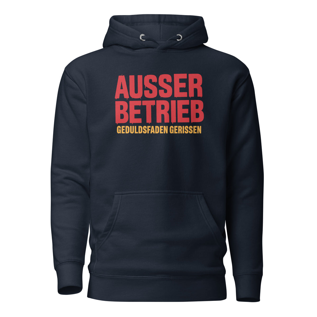 Außer Betrieb – Geduldsfaden gerissen Unisex Hoodie – navyblau, Vorderansicht