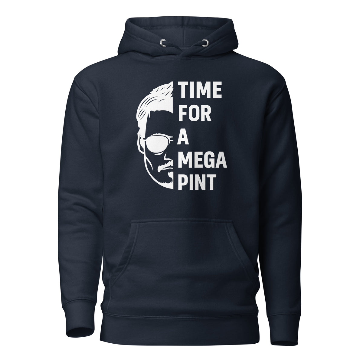 Time for a Mega Pint Unisex Hoodie – navyblau, Vorderansicht