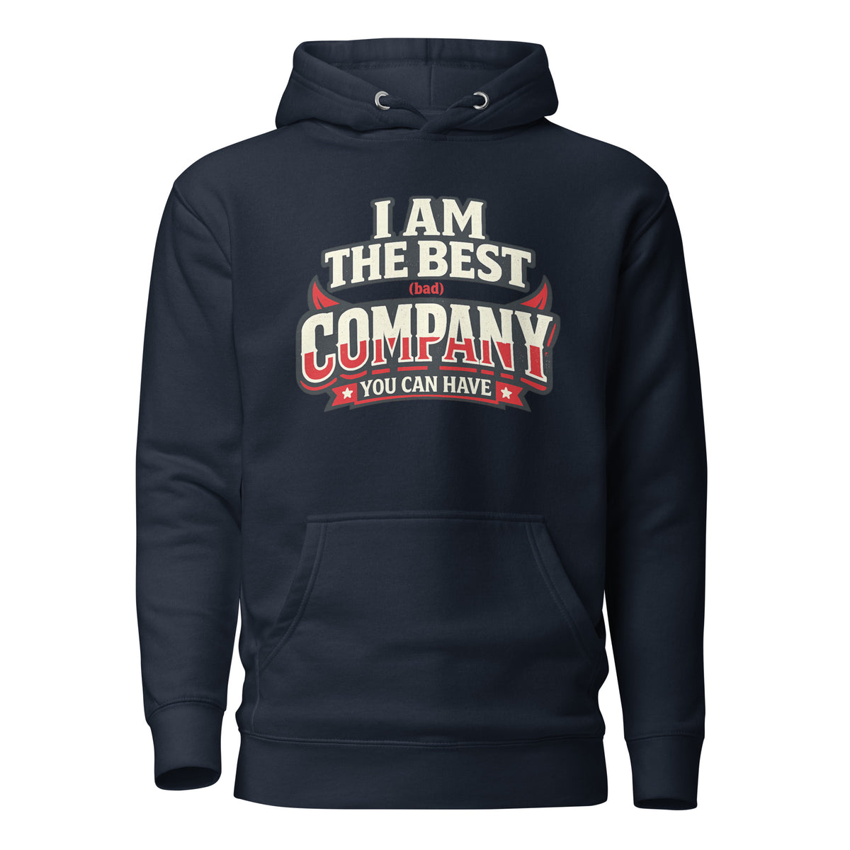 I Am The Best (Bad) Company – Statement Hoodie – navyblau, Vorderansicht