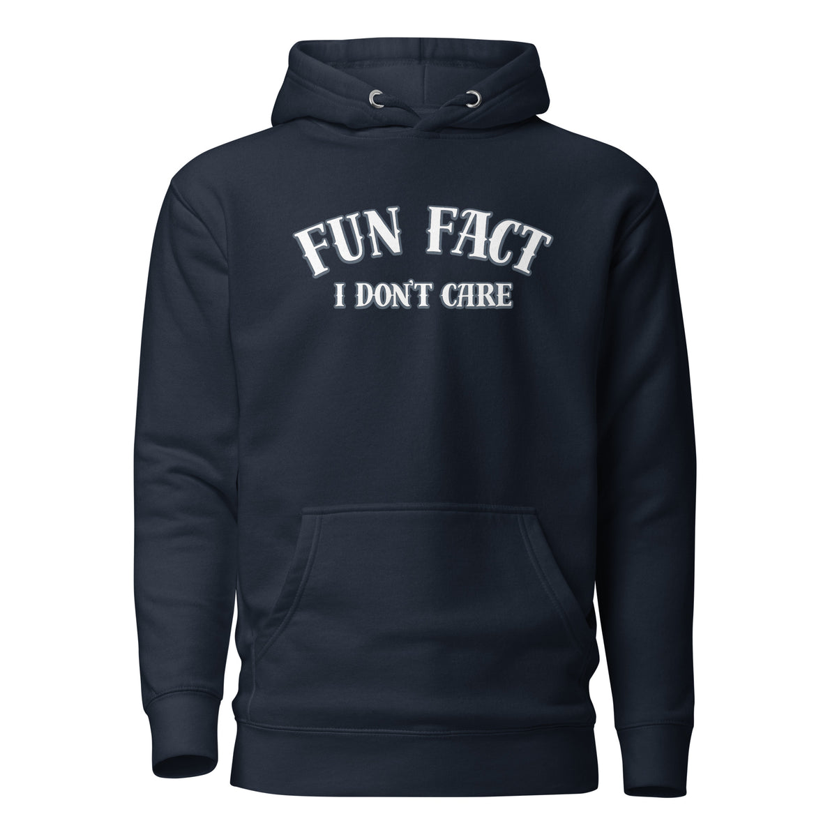 Fun Fact I Don’t Care Hoodie – navyblau, Vorderansicht