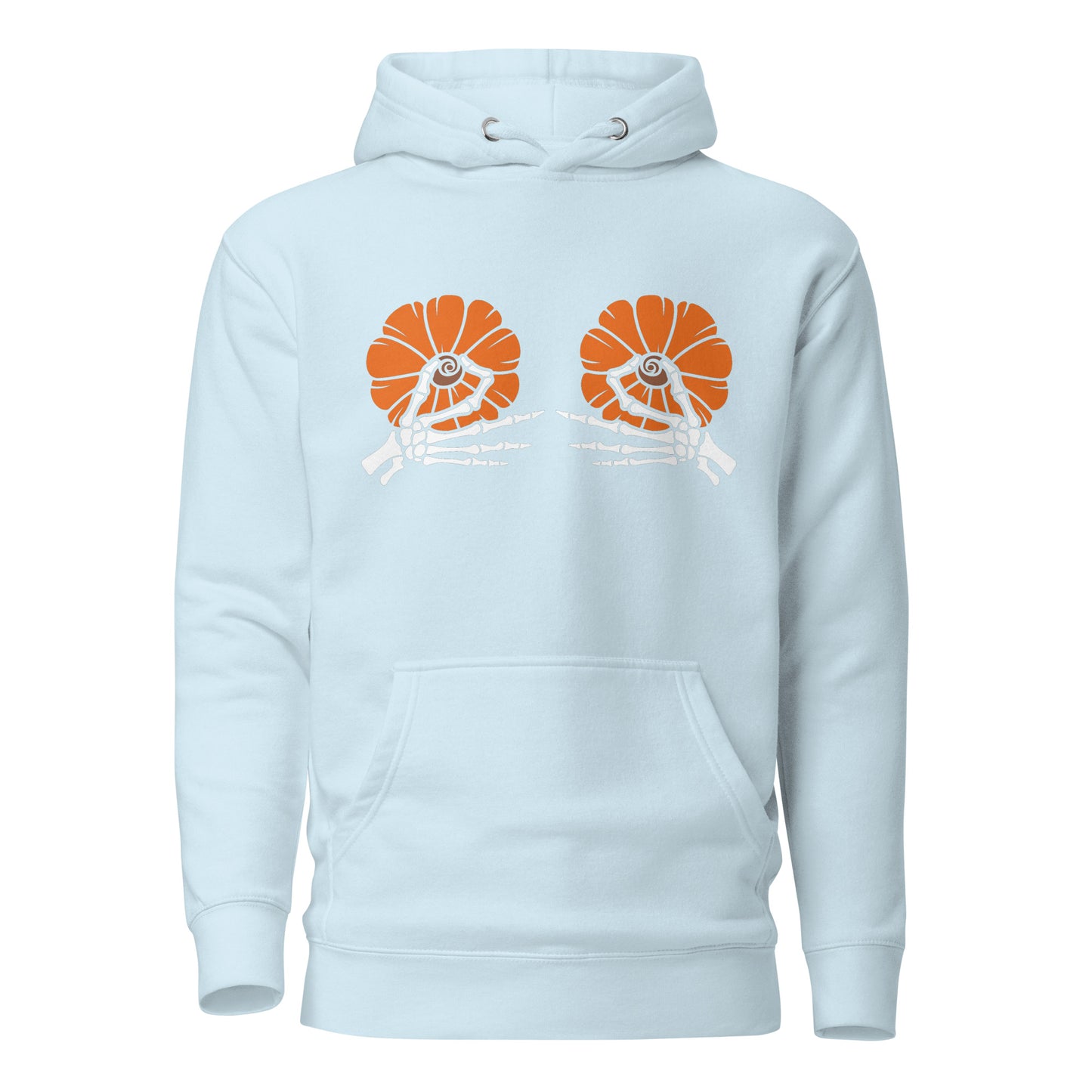 Pumpkin Boobs 2.0 – Halloween Hoodie mit Skelett-Händen