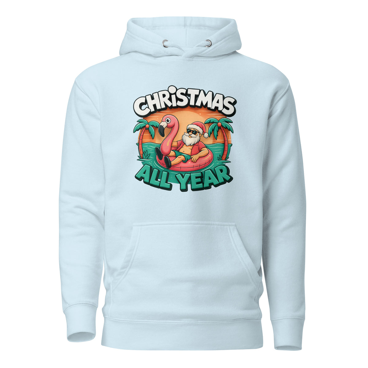 Christmas All Year – Unisex Hoodie – blau, Vorderansicht