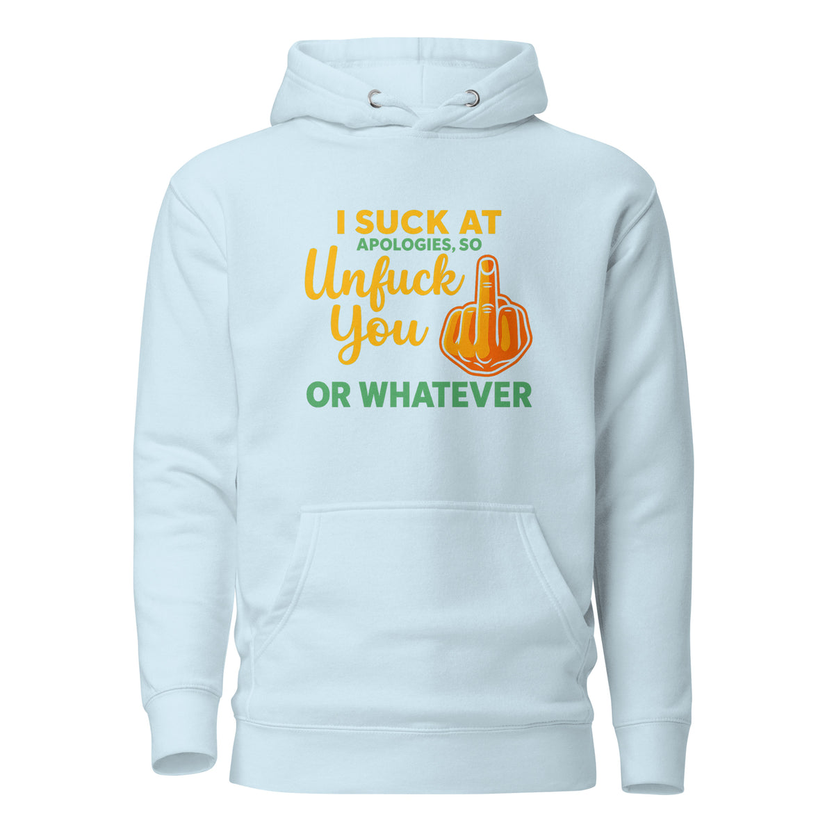 Unfuck You – Unisex Hoodie – blau, Vorderansicht