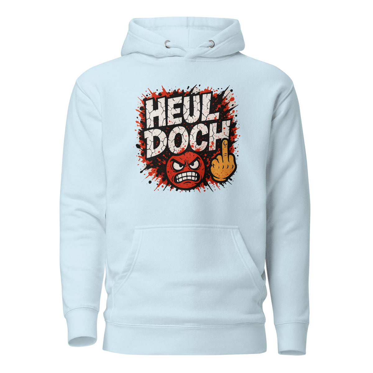 Heul doch – Unisex Hoodie – blau, Vorderansicht