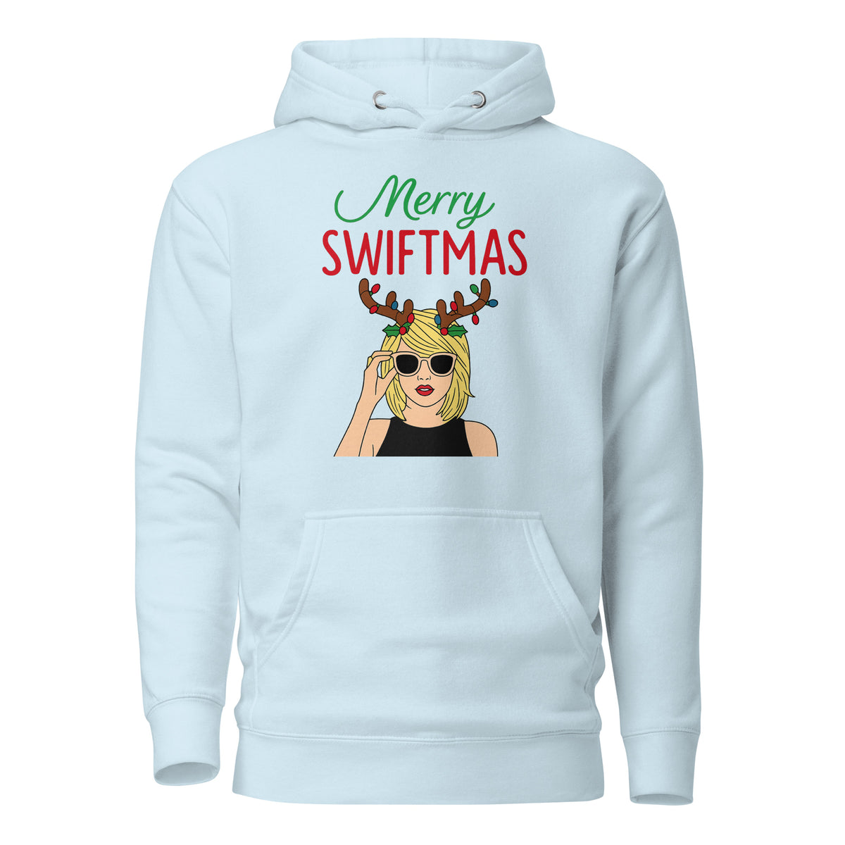 Merry Swiftmas Unisex Hoodie – blau, Vorderansicht
