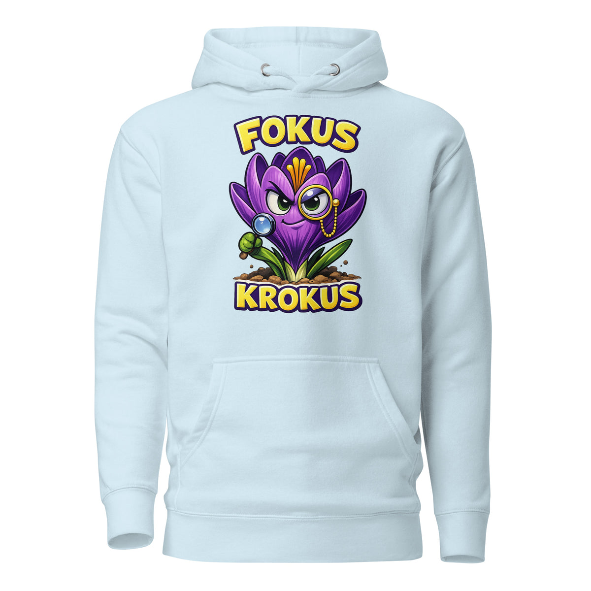 Fokus Krokus – Unisex Hoodie – blau, Vorderansicht